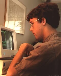 Me at our 8086 PC clone in high school.