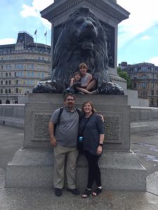 On Nelson's Column, in Trafalgar Square in London.