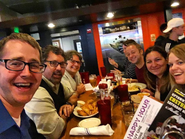 A meal in St. Paul with grad students after a successful conference day.