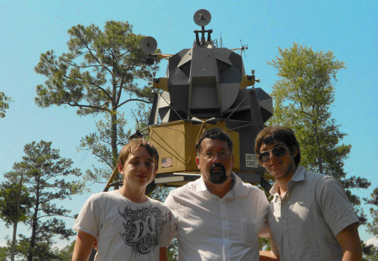 Bazyl, Tim and me with a lunar lander at the Stennis Space Center.