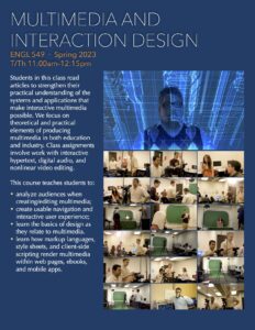 ENGL 549 Flyer, Spring 2023
