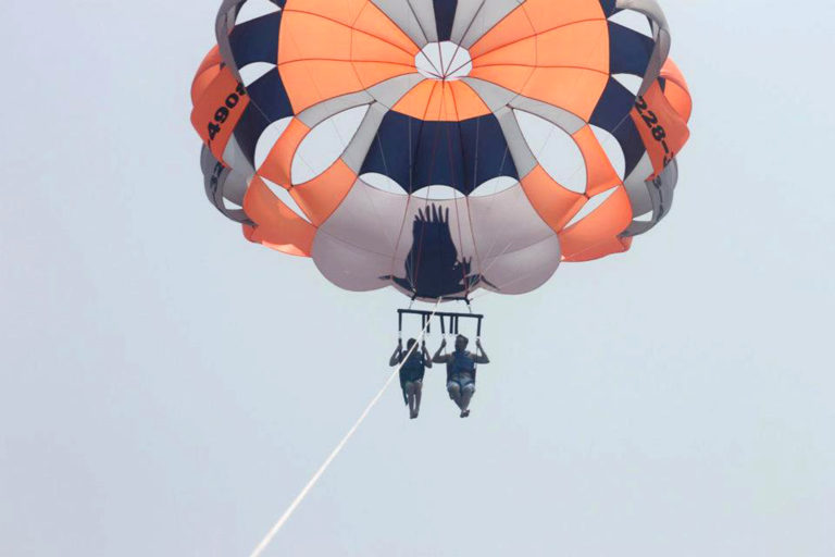 Parasailing with Bazyl above the Gulf of Mexico.