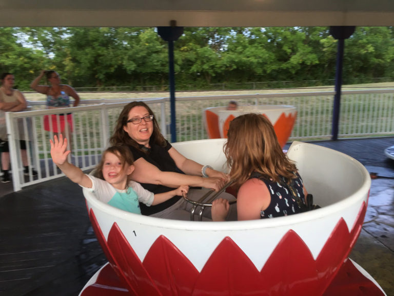 The girls, enjoying Adventureland.