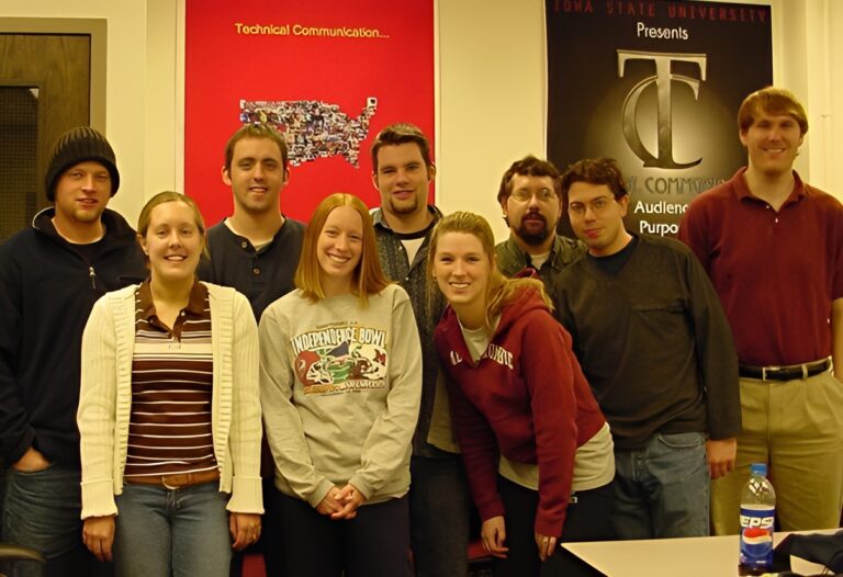 Me with a class of undergrads, fifteen years ago.