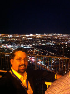 Above Las Vegas at night.