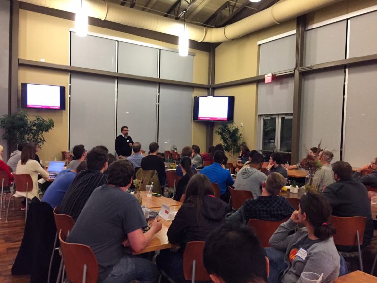 Me, presenting for UX Central Iowa at Workiva.