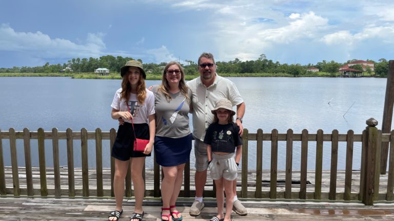 Us, at the edge of a bayou in Gulfport.