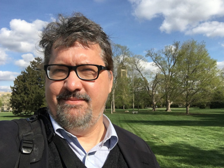 Me, carrying video equipment on the ISU campus.