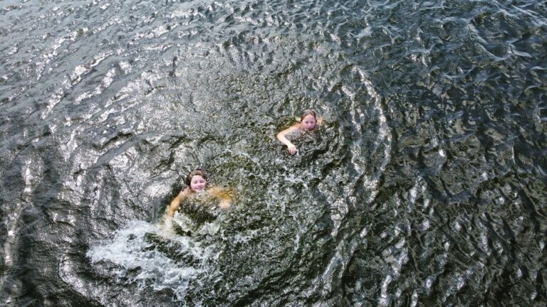 Charlie and Gabe, Swimming.