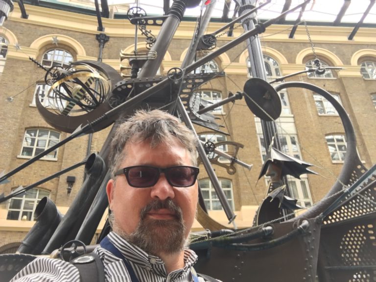 In steampunk-like London.
