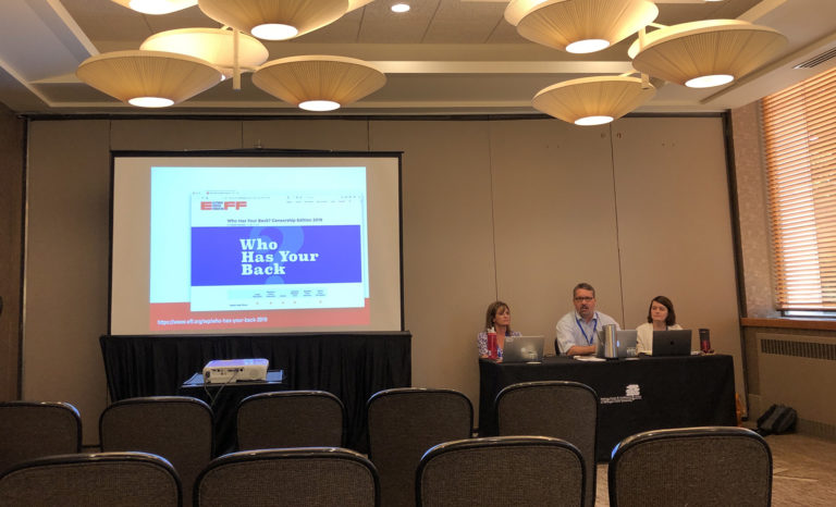 Presenting about Internet privacy issues at a scholarly conference.