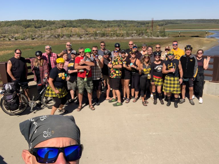 Biking on the High Trestle Bridge with a few dozen friends.