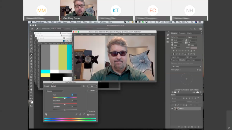 Teaching video lighting online, 2020.