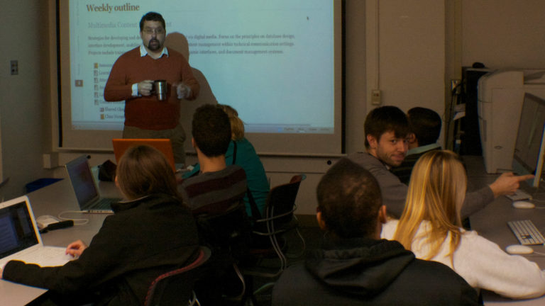 Me, teaching in the Ross Hall 420 computer classroom.