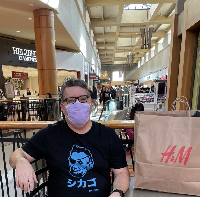 Me, shopping in 2022 at the Jordan Creek Mall.