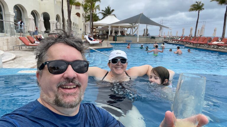 Us, in the pool.