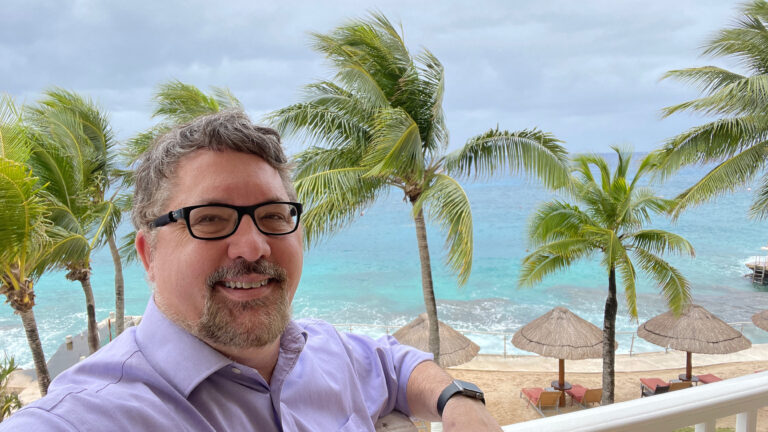 Me on the balcony overlooking the Caribbean.