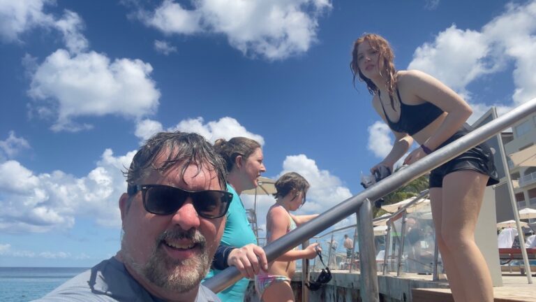 All of us, after snorkeling in the Caribbean.