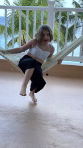 C, enjoying the hammock in Cozumel.