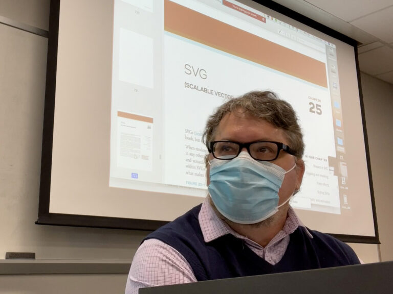 Teaching SVG images in a web design class.