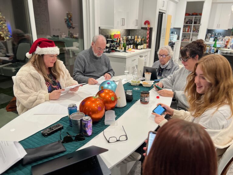 Us, performing an audiobook version of A Christmas Carol.