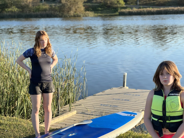 Paddleboarding in Lubbock, Texas.