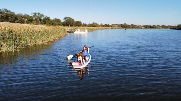 Paddleboarding in Lubbock, Texas.