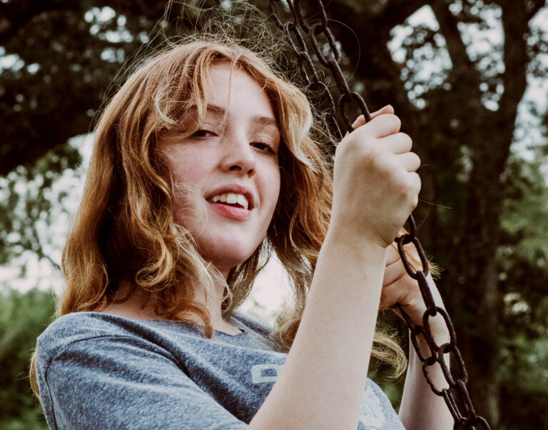 Quinn, on the Waveland swing.