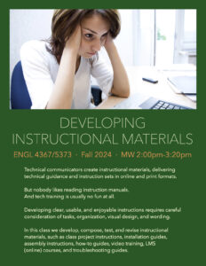The flyer for ENG 4367+5373, Fall semester 2024.
