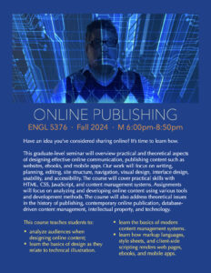 The flyer for ENGL 5376, Fall semester 2024.