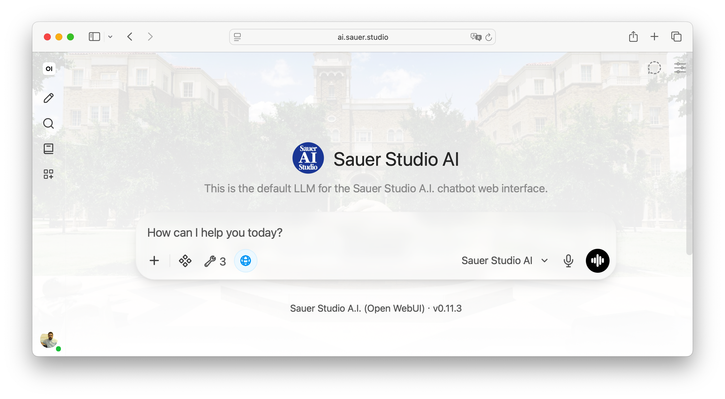 Sauer Studio A.I. website screen shot