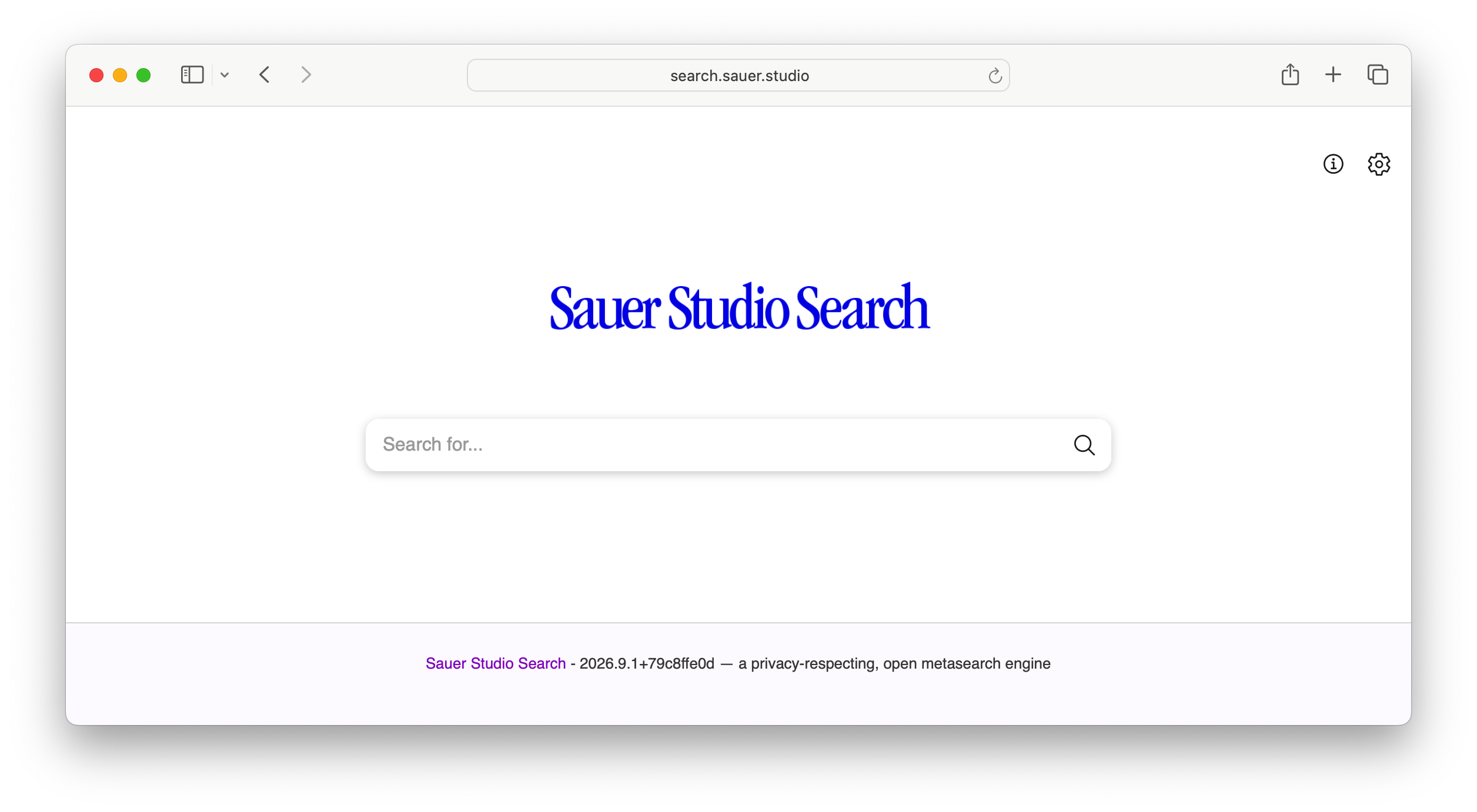 Sauer Studio Search website screen shot